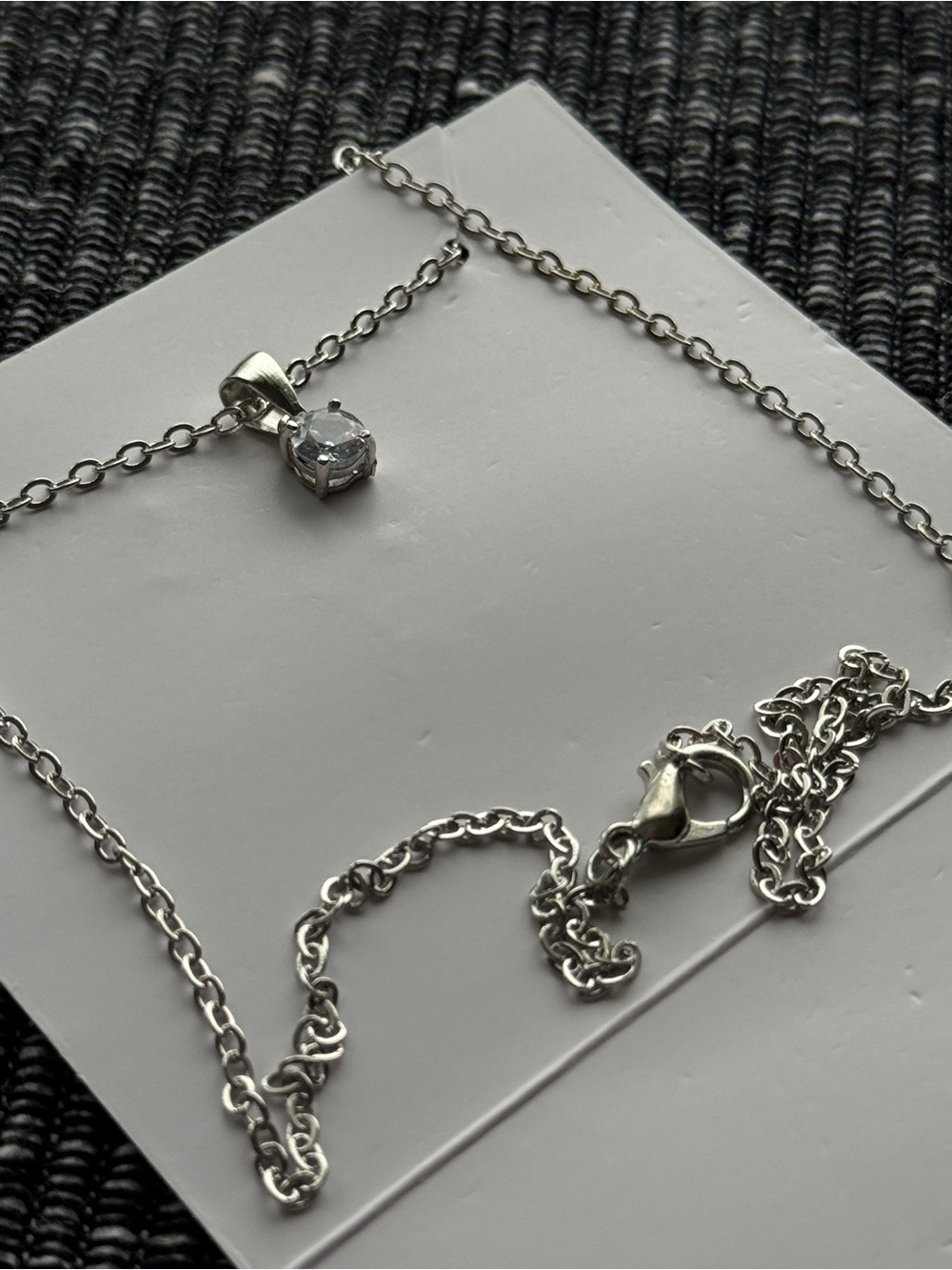 EFFY Princess Cruise Clear Pendant Necklace 18” Silver Tone #3
